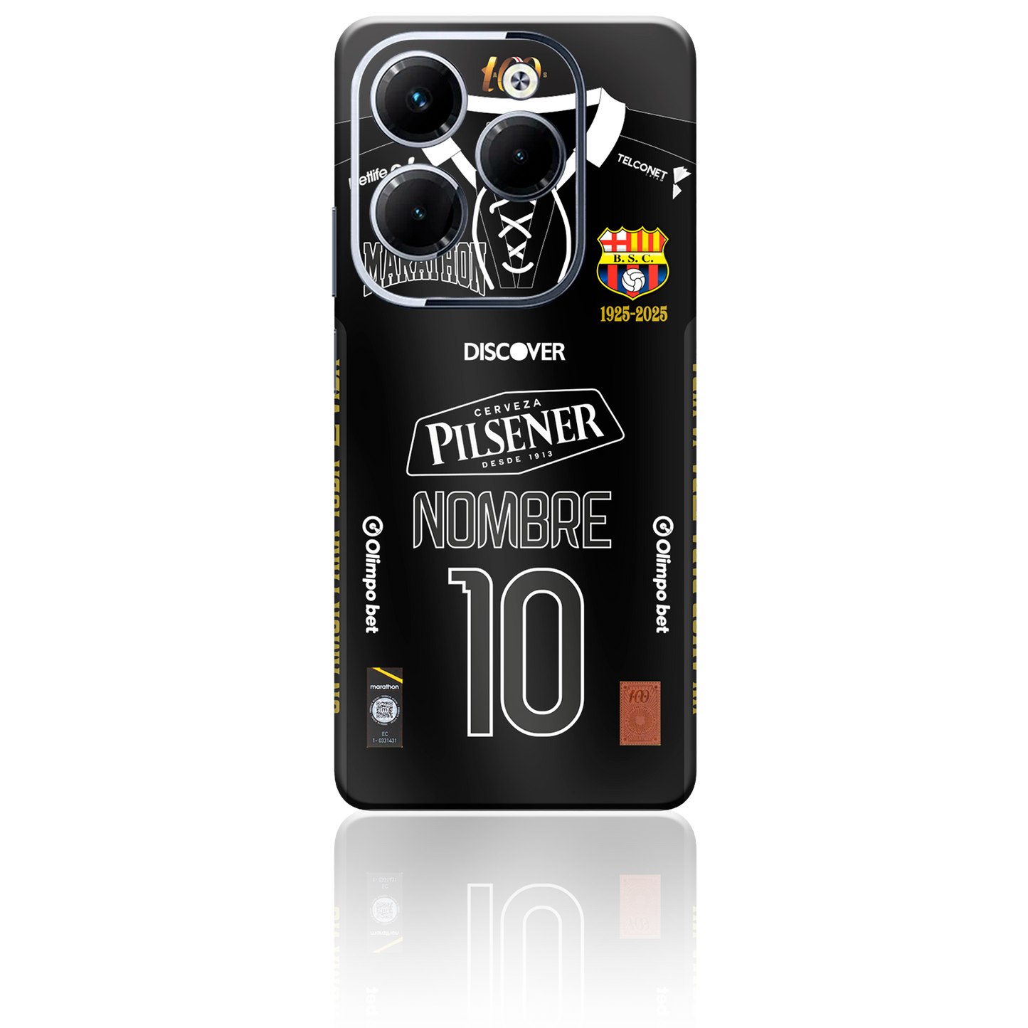 Infinix Skin Personalizado de Bsc 2025 alterna negra para hot 20, hot 30, note 30 pro, hot 40, note 40 pro