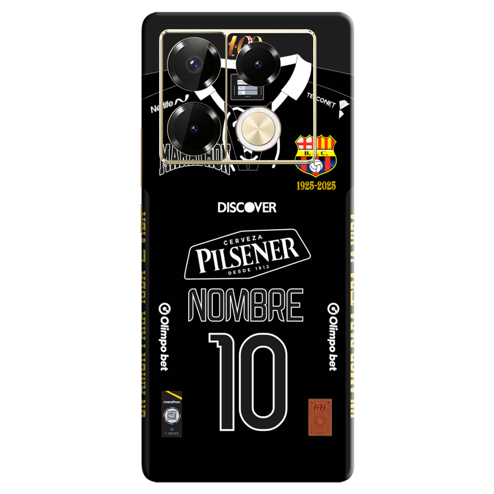 Infinix Skin Personalizado de Bsc 2025 alterna negra para hot 20, hot 30, note 30 pro, hot 40, note 40 pro
