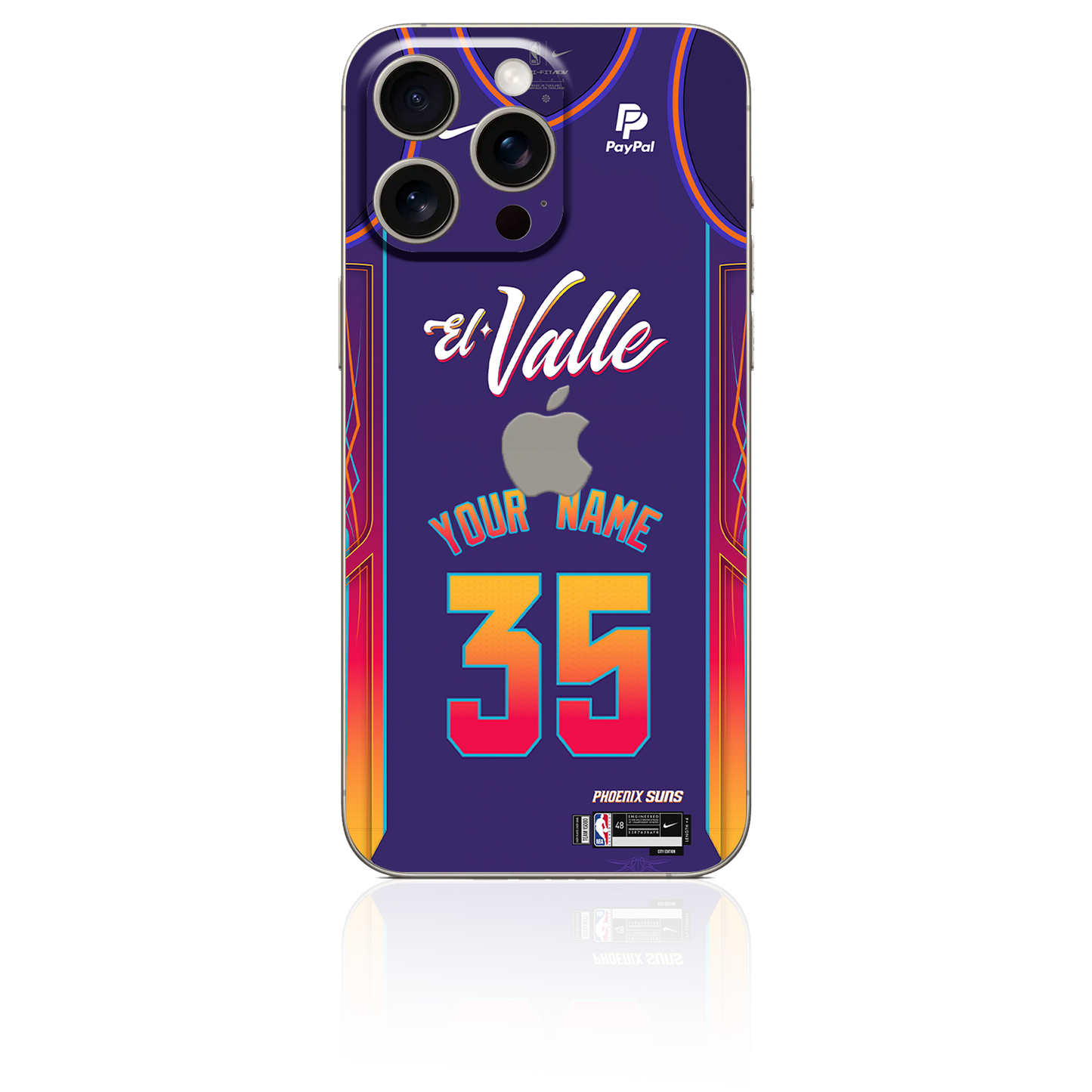 Iphone 11, 12, 13, 14, 15 Pro/Pro Max Skin Personalizado de Phoenix Suns para Iphone