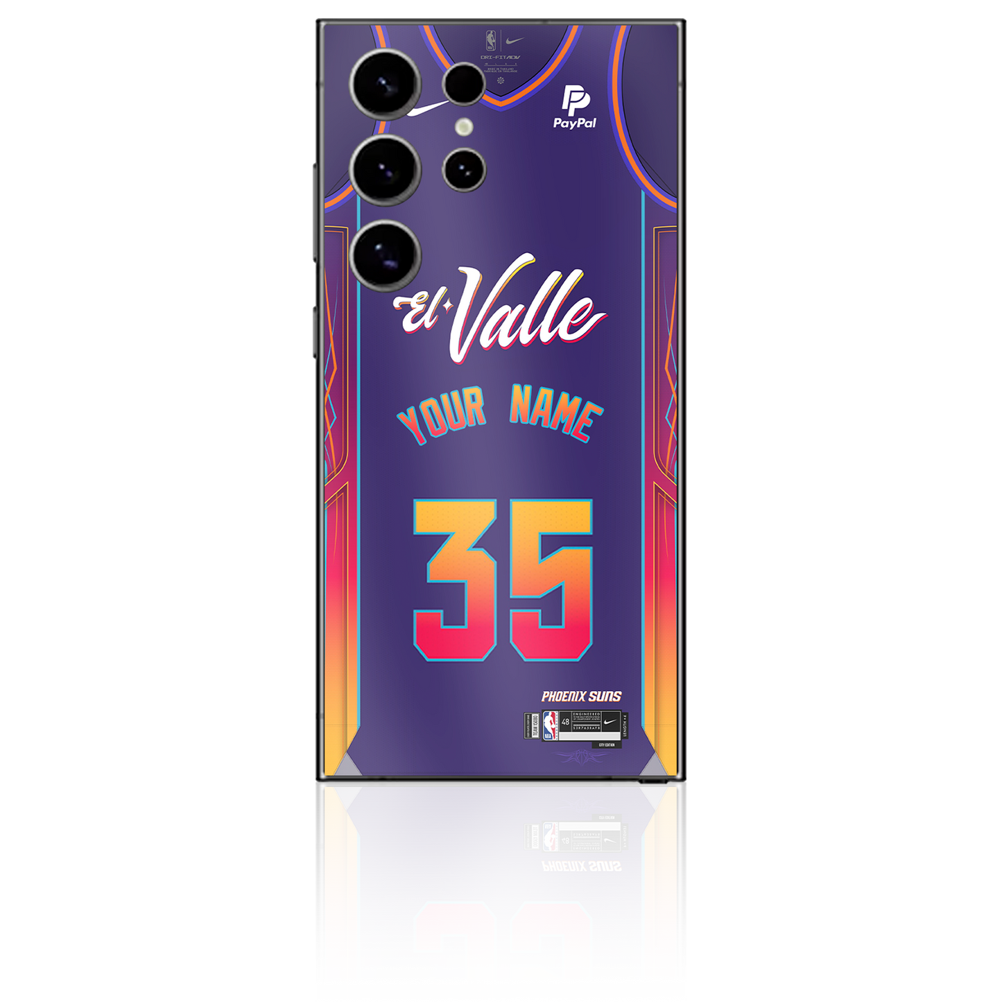Samsung Galaxy S21, S22, S23, S24, A52, A53, A54, Etc. Skin Personalizado de Phoenix Suns para celulares Samsung