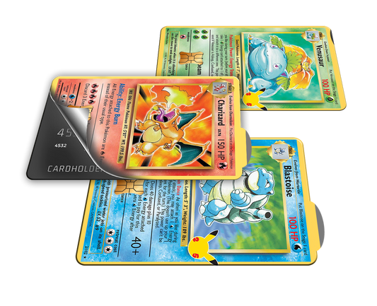 SKINCARD Skinstech® Charizard Blastoise y Venosaur Set de 3 Diseños calcomanias de credito-debito con estilo de TCG Pokemon