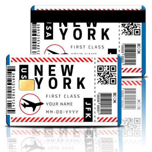 SKINCARD Skinstech® Boleto Avion New York Diseño calcomania para tarjeta