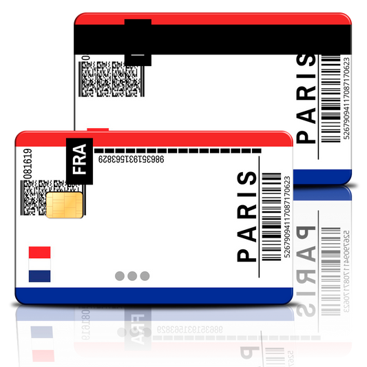 SKINCARD Skinstech® Boleto Avion Paris Diseño calcomania para tarjeta