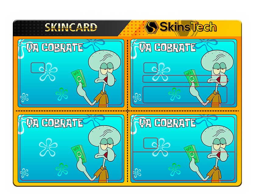 SKINCARD Skinstech® ya cobrate squidward Design decal for card