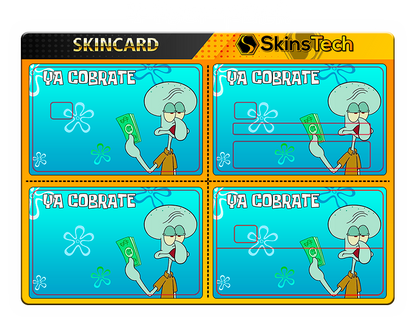 SKINCARD Skinstech® ya cobrate squidward Design decal for card