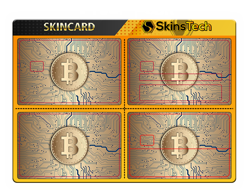 SKINCARD Skinstech® golden bitcoin Sticker design for card