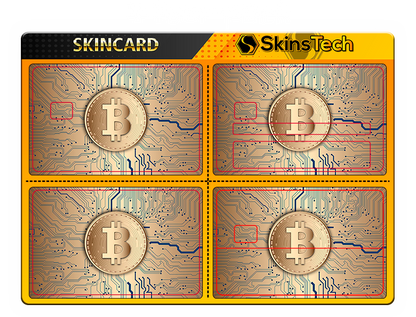 SKINCARD Skinstech® golden bitcoin Sticker design for card