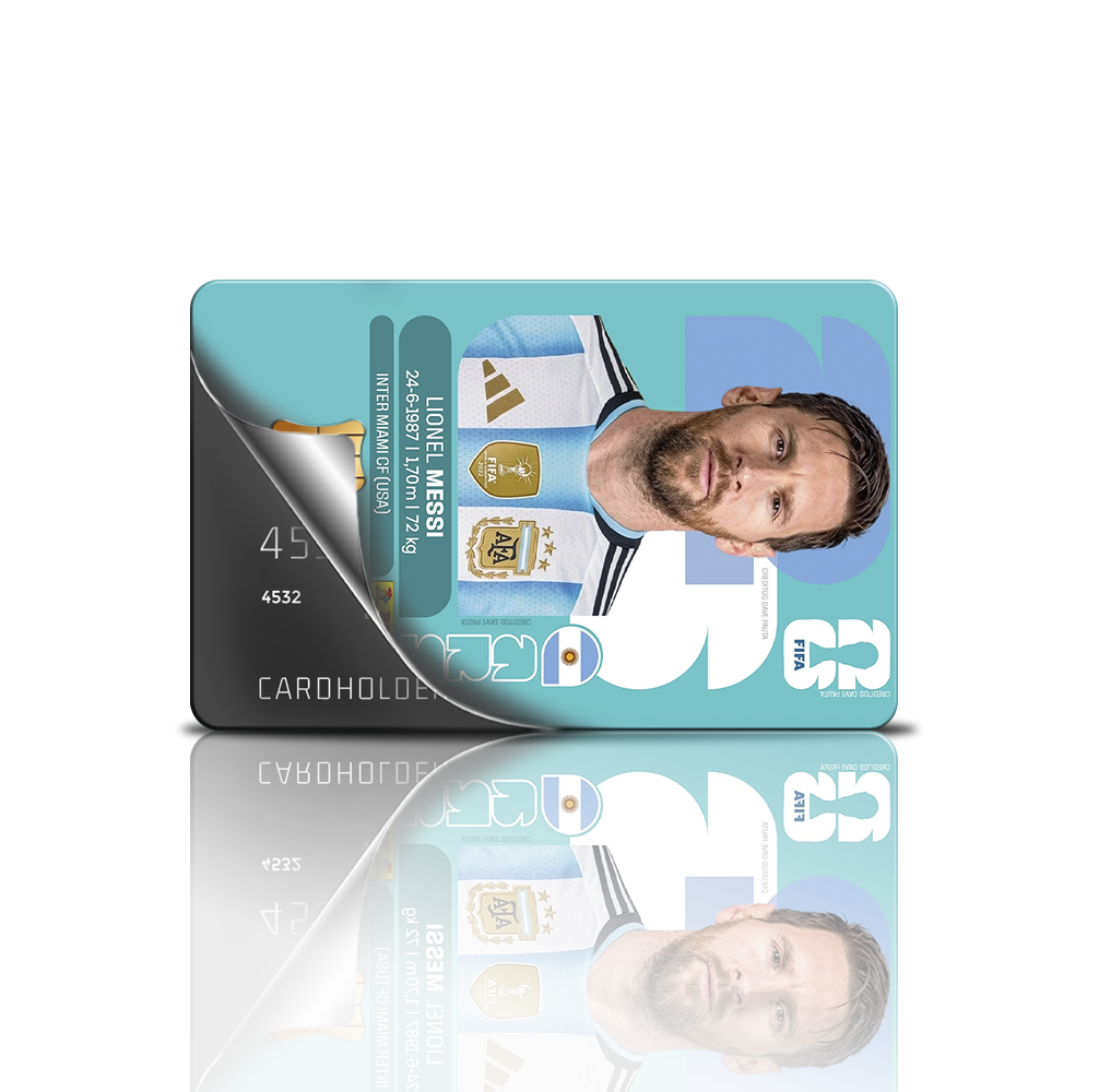 SKINCARD Skinstech® Cromo Mundial Jugadores Diseño calcomania para tarjeta de credito con diseño del mundial 2026