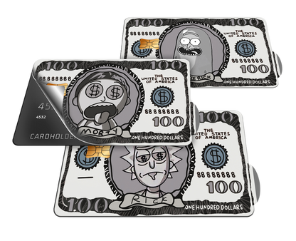 SKINCARD Skinstech® Set of 3 Credit Card Stickers Rick and Morty cash Diseño calcomania para tarjeta