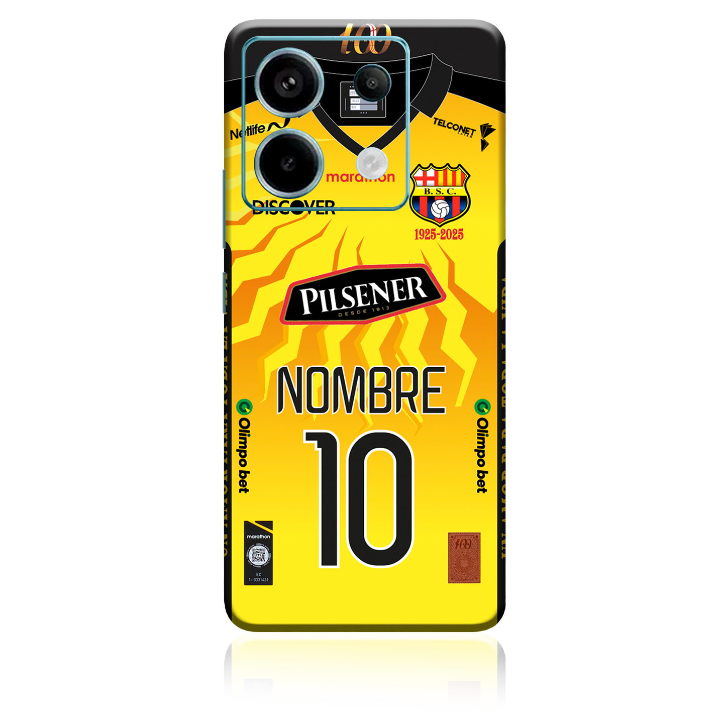 XIaomi-Poco Skin Personalizado de BSC 2025 amarillo para redmi note 11, 12, 13 pro, etc