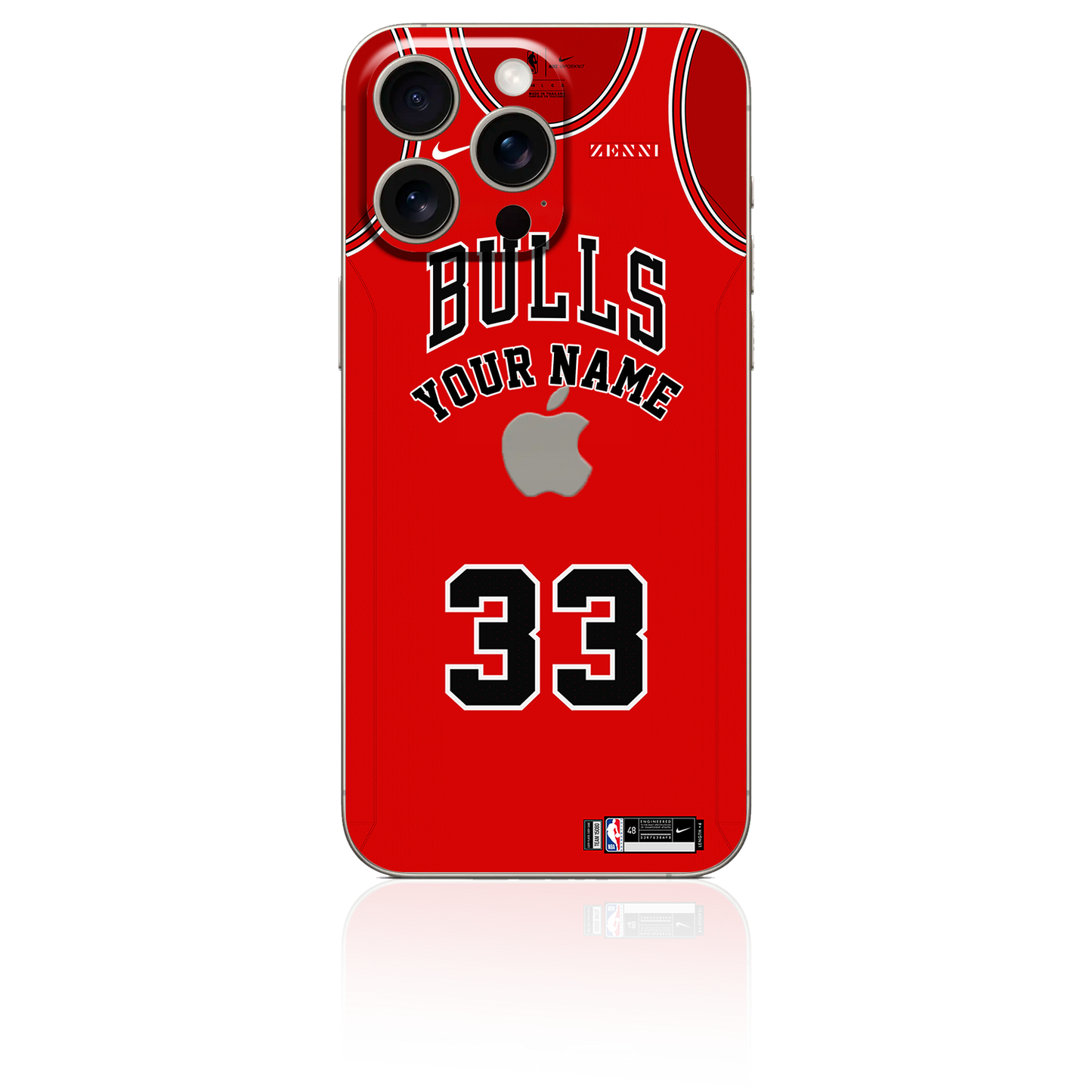 Iphone 11, 12, 13, 14, 15 Pro/Pro Max Skin Personalizado de Chicago Bulls para Iphone