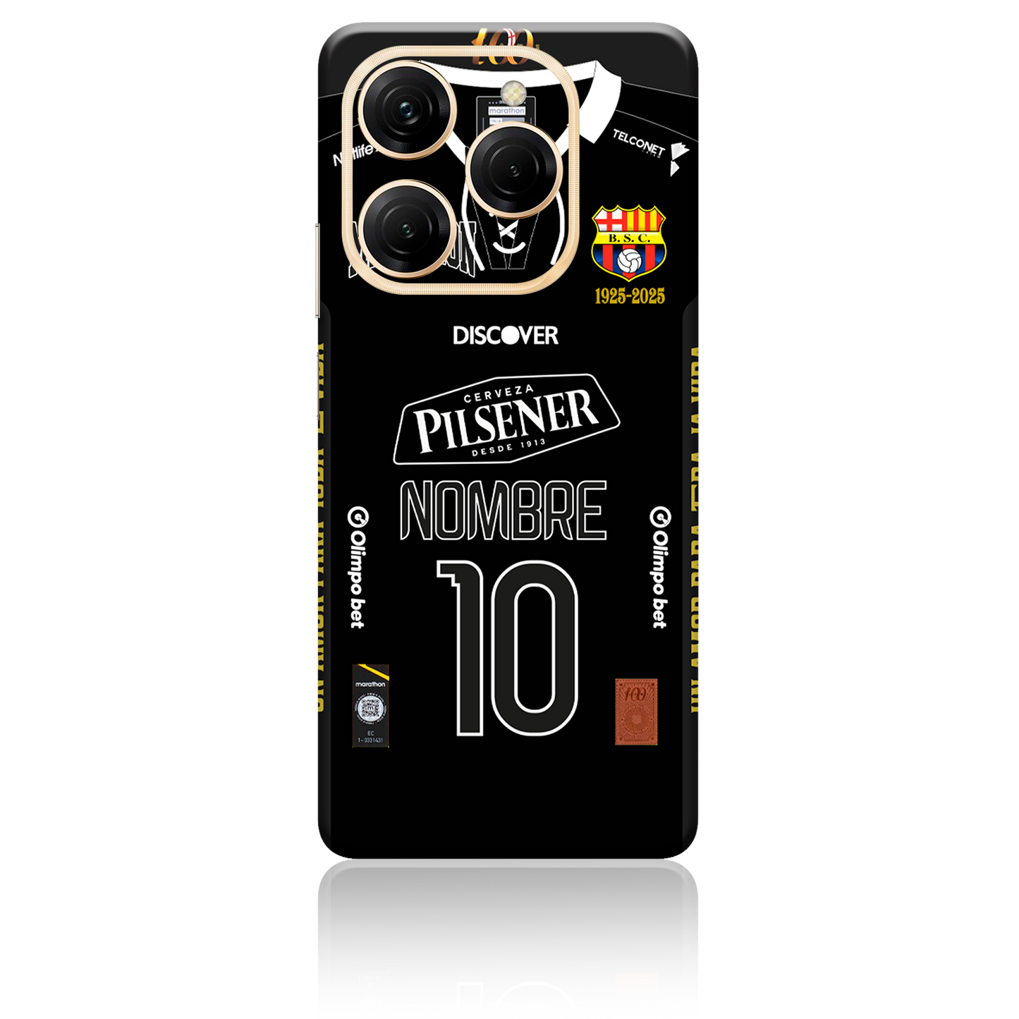 Tecno Skin Personalizado de Bsc 2025 alterno negro para Spark 10, Spark 20, Spark GO