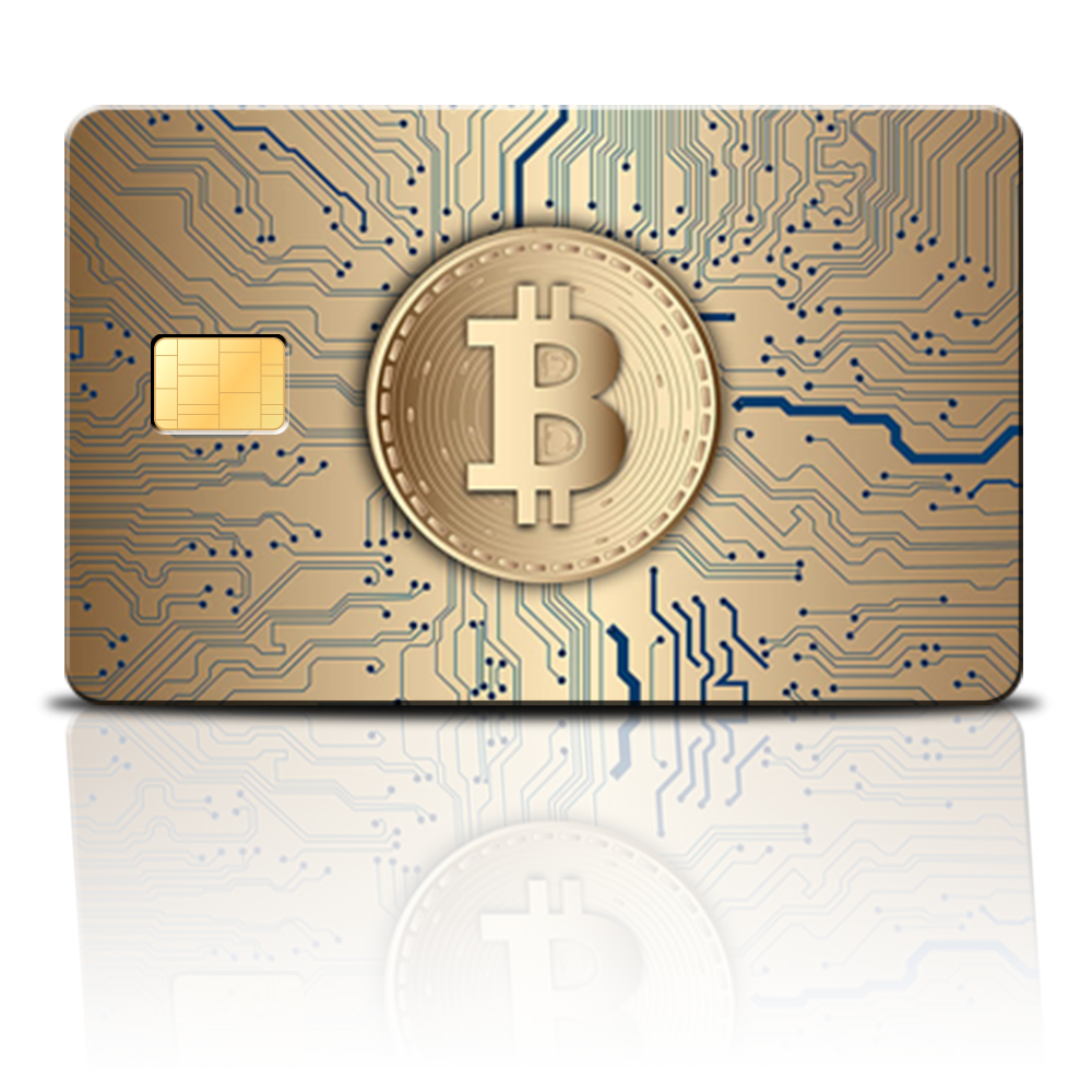 SKINCARD Skinstech® golden bitcoin Sticker design for card