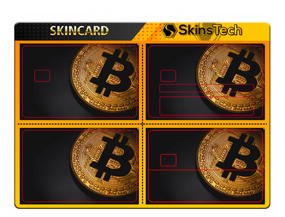SKINCARD Skinstech® black bitcoin 2 Diseño calcomania para tarjeta