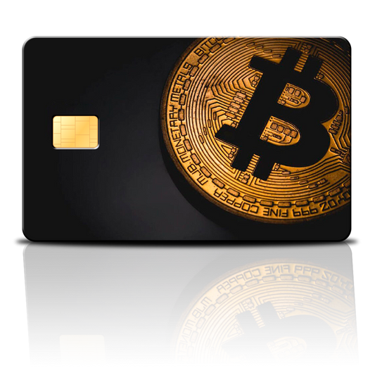 SKINCARD Skinstech® black bitcoin 2 Diseño calcomania para tarjeta