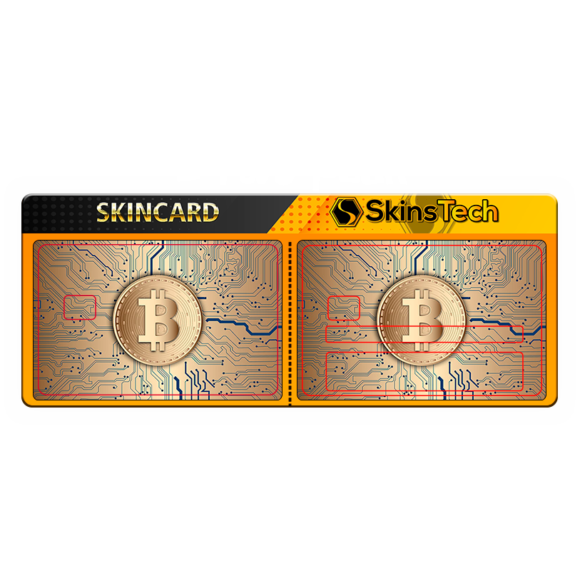 SKINCARD Skinstech® golden bitcoin Sticker design for card