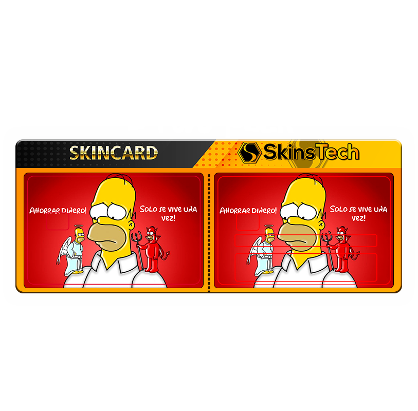 SKINCARD Skinstech® homer simpson devil and angel Design sticker for card