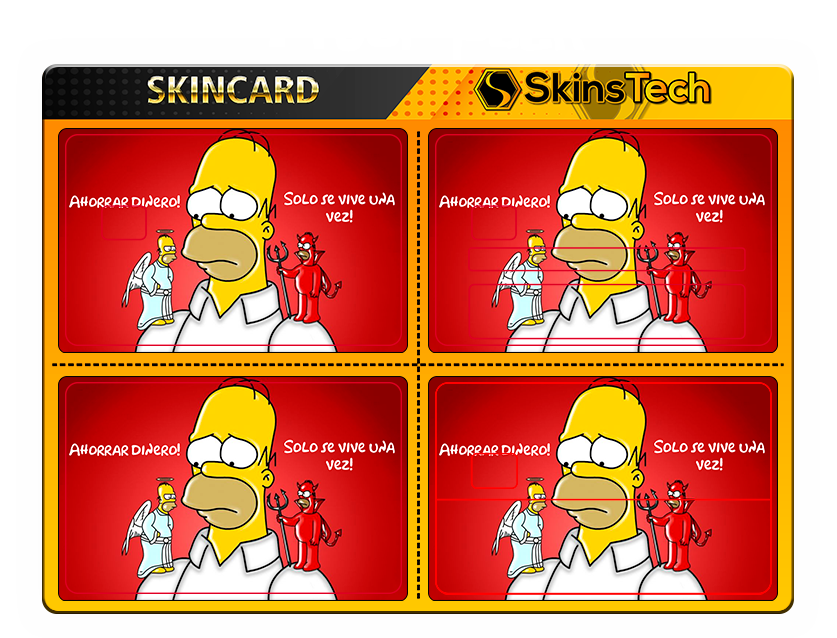 SKINCARD Skinstech® homer simpson devil and angel Design sticker for card