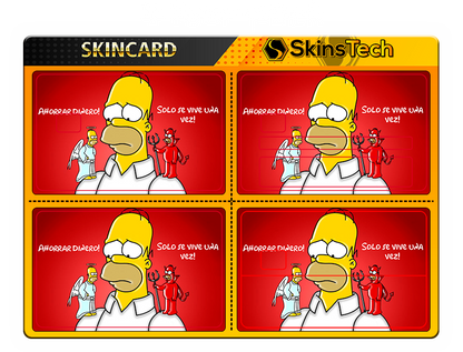 SKINCARD Skinstech® homer simpson devil and angel Design sticker for card