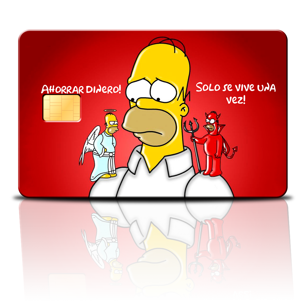 SKINCARD Skinstech® homer simpson devil and angel Design sticker for card