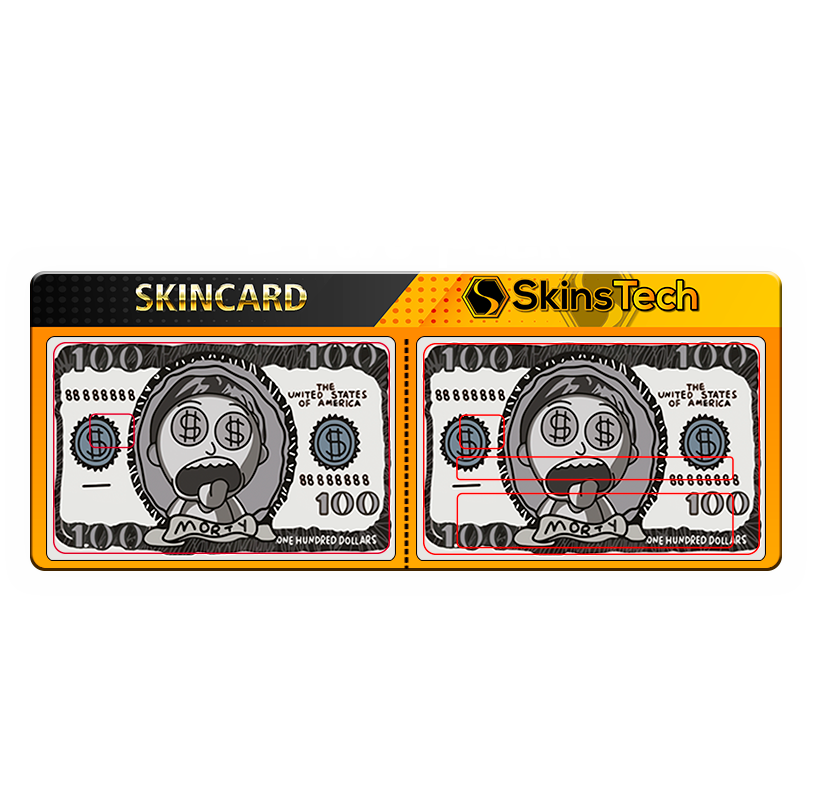 SKINCARD Skinstech® Billete morty Diseño calcomania para tarjeta