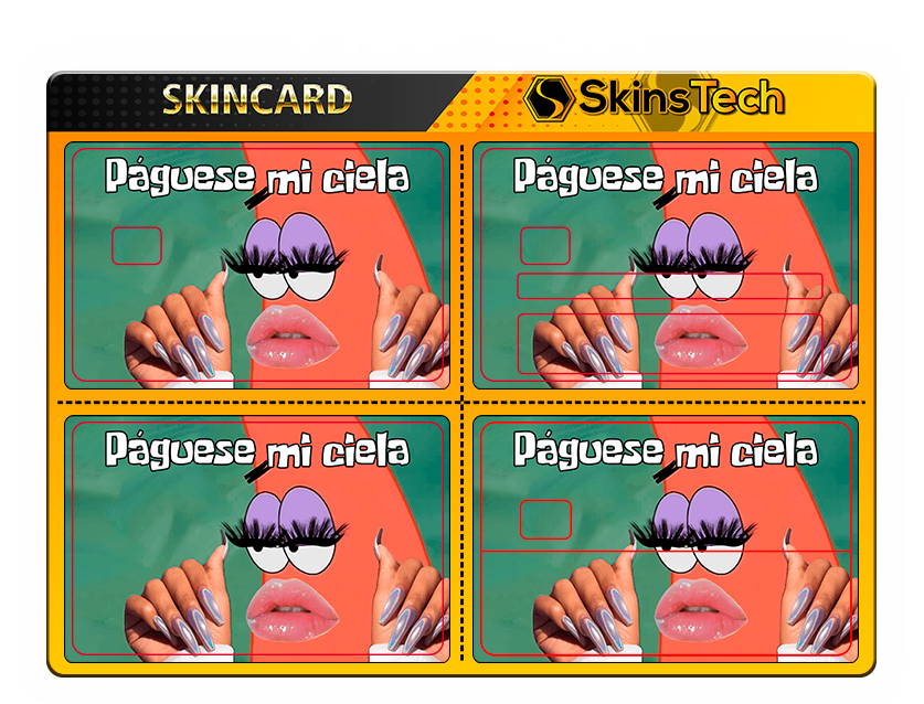 SKINCARD Skinstech® PAGUESE MI CIELA Diseño calcomania para tarjeta