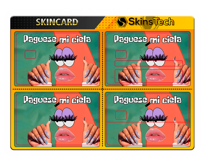 SKINCARD Skinstech® PAGUESE MI CIELA Diseño calcomania para tarjeta