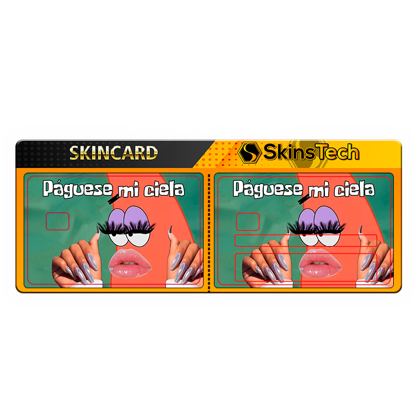 SKINCARD Skinstech® PAGUESE MI CIELA Diseño calcomania para tarjeta