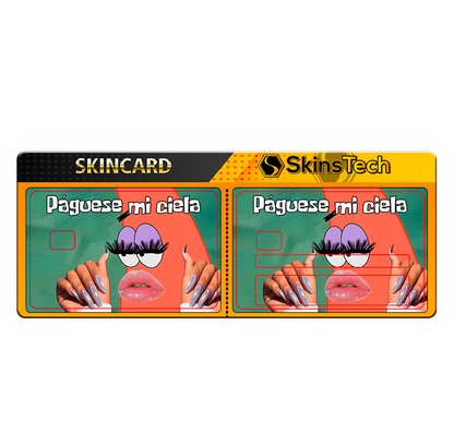 SKINCARD Skinstech® PAGUESE MI CIELA Diseño calcomania para tarjeta